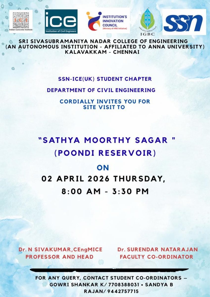 Site Visit to Sathya Moorthy Sagar (Poondi Reservoir)